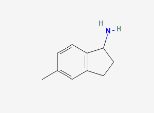 Two-dimensional chemical structure of 5-Methyl-2,3-dihydro-1H-inden-1-amine