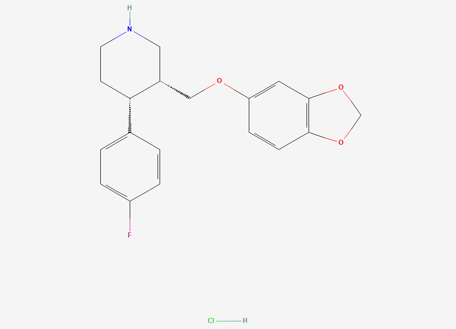 Two-dimensional chemical structure of Paroxetine hydrochloride anhydrous, cis-