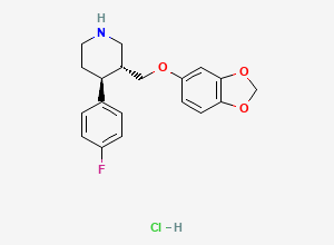Two-dimensional chemical structure of Paroxetine EP Impurity D/ Paroxetine Related Compound C/ trans-(+)-Paroxetine/ ent-Paroxetine(HCl salt), CAS 130855-30-0