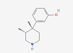 Two-dimensional chemical structure of 3-[(3R,4S)-3,4-dimethylpiperidin-4-yl]phenol, CAS 59381-63-4