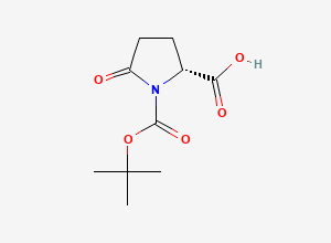 Two-dimensional chemical structure of (R)-Boc-5-oxopyrrolidine-2-carboxylic acid
