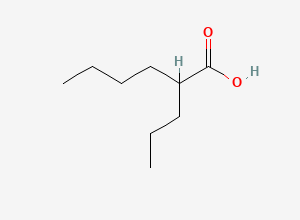 Two-dimensional chemical structure of 2-Butyl Valeric Acid, CAS 3274-28-0