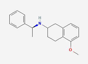 Two-dimensional chemical structure of 5-methoxy-N-[(1S)-1-phenylethyl]-1,2,3,4-tetrahydronaphthalen-2-amine