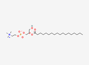 Two-dimensional chemical structure of [(2S)-3-hydroxy-2-octadecanoyloxypropyl] 2-(trimethylazaniumyl)ethyl phosphate