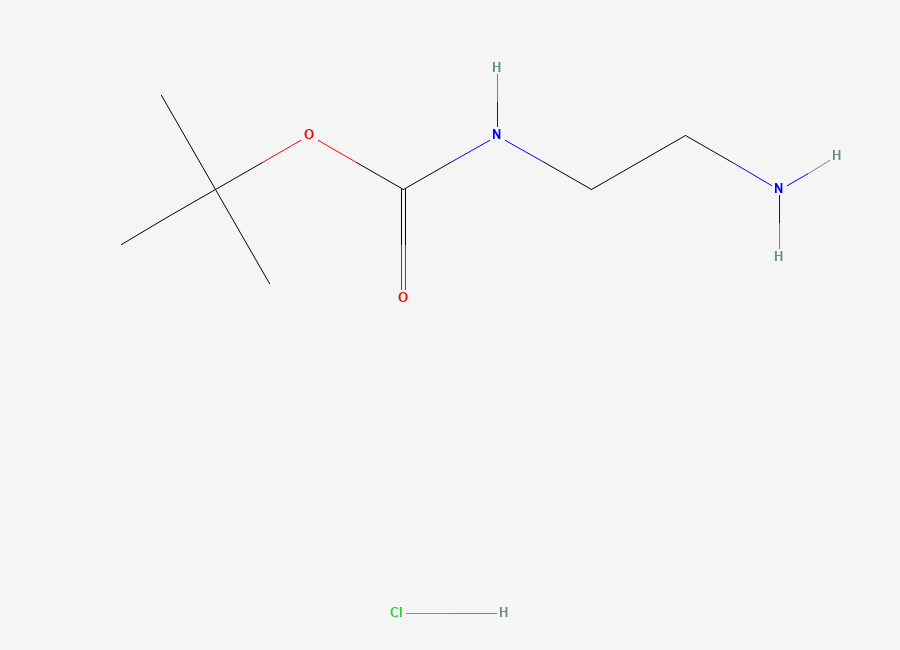 Two-dimensional chemical structure of tert-Butyl N-(2-aminoethyl)carbamate hydrochloride