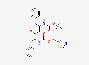 Two-dimensional chemical structure of Ritonavir EP Impurity J/ Ritonavir BOC-Aminoalcohol, CAS 162849-95-8