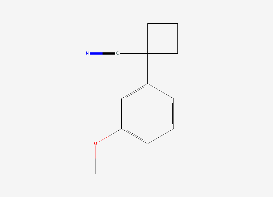 Two-dimensional chemical structure of 1-(3-Methoxyphenyl)cyclobutanecarbonitrile
