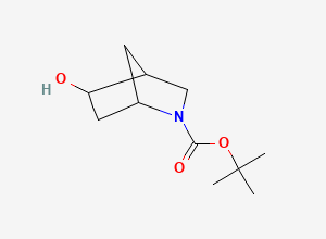 Two-dimensional chemical structure of tert-Butyl 5-hydroxy-2-azabicyclo[2.2.1]heptane-2-carboxylate