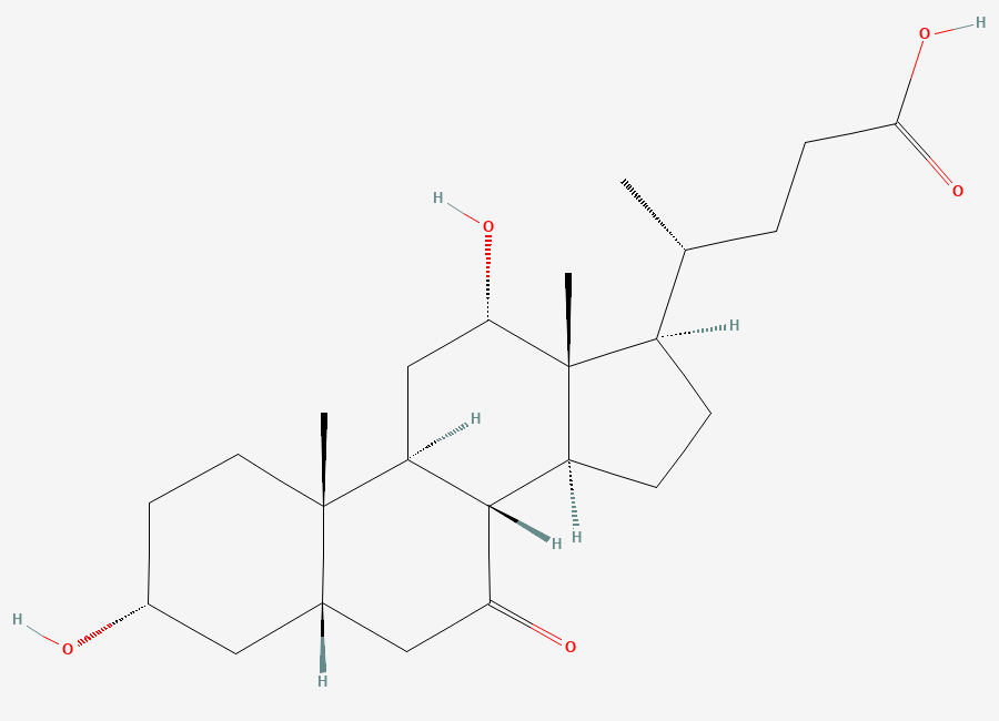 Two-dimensional chemical structure of 7-Ketodeoxycholic acid