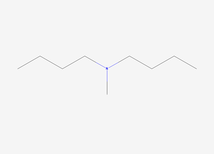 Two-dimensional chemical structure of N-Methyldibutylamine, CAS 3405-45-6
