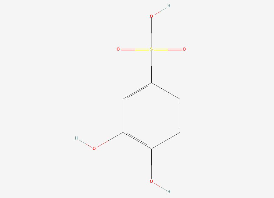 Two-dimensional chemical structure of 3,4-Dihydroxybenzenesulfonic acid
