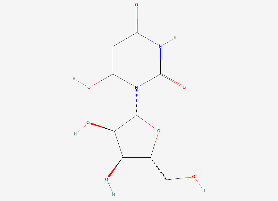 Two-dimensional chemical structure of 6-Hydroxy-5,6-dihydrouridine
