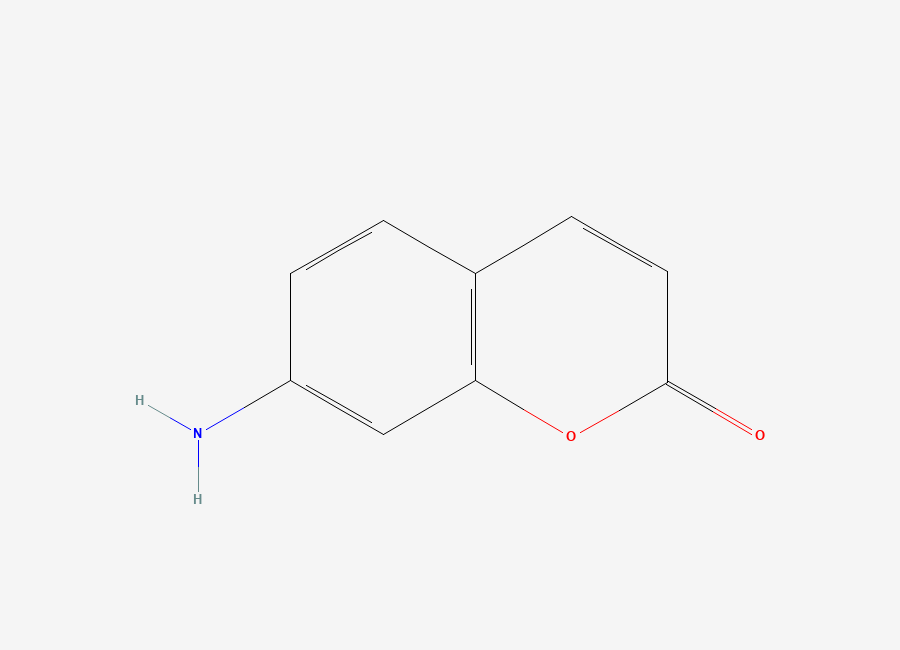 Two-dimensional chemical structure of 7-Aminocoumarin