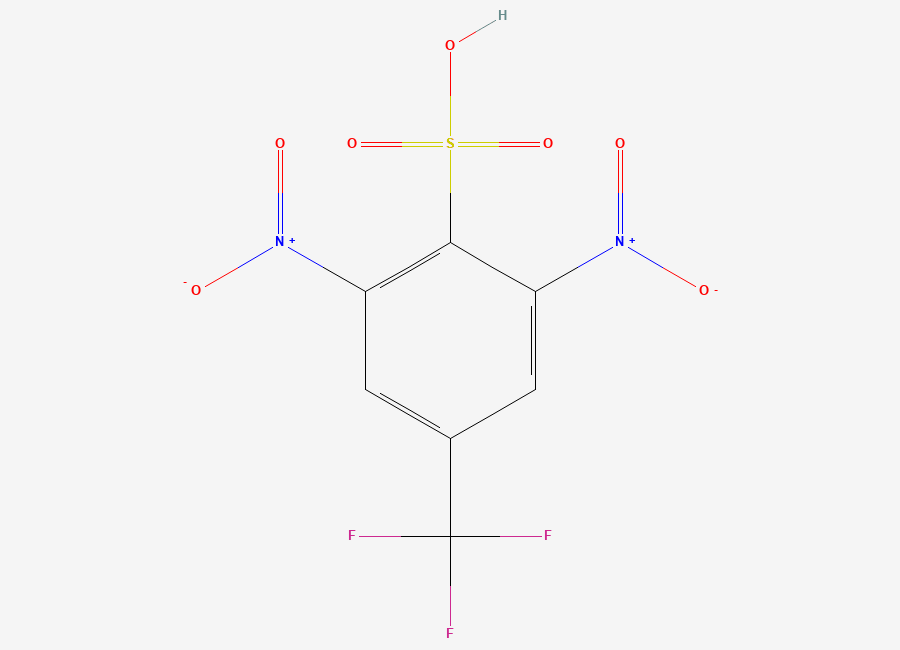 Two-dimensional chemical structure of 2,6-Dinitro-4-trifluoromethylbenzenesulfonic acid
