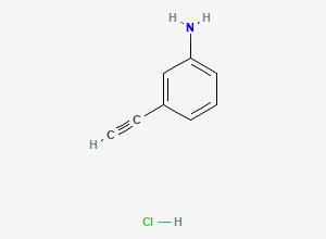 Two-dimensional chemical structure of 3-Ethynylaniline hydrochloride / Erlotinib Impurity-2, CAS 207226-02-6