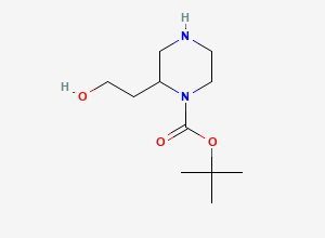 Two-dimensional chemical structure of tert-Butyl 2-(2-hydroxyethyl)piperazine-1-carboxylate