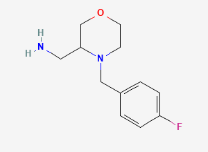 Two-dimensional chemical structure of 3-Aminomethyl-4-(4-fluorobenzyl)morpholine, CAS 174561-70-7