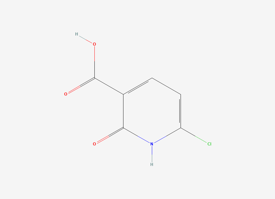 Two-dimensional chemical structure of 6-Chloro-2-oxo-1,2-dihydropyridine-3-carboxylic acid