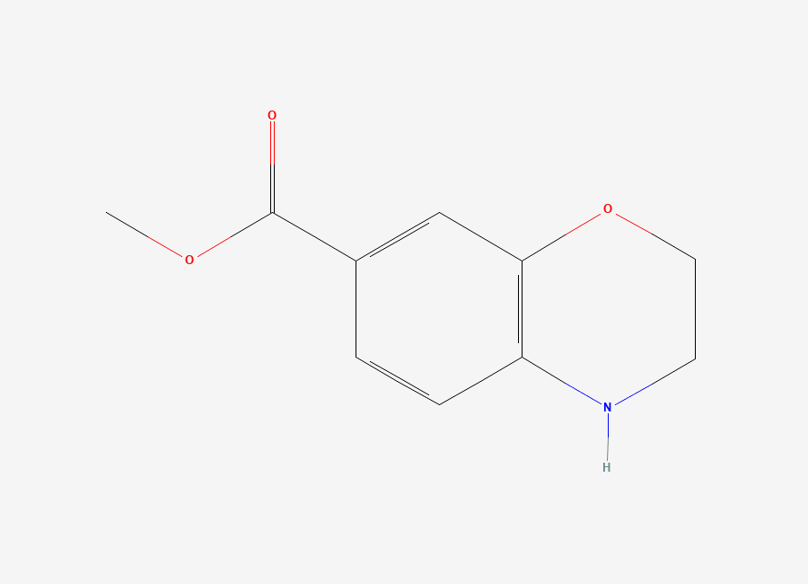 Two-dimensional chemical structure of methyl 3,4-dihydro-2H-1,4-benzoxazine-7-carboxylate