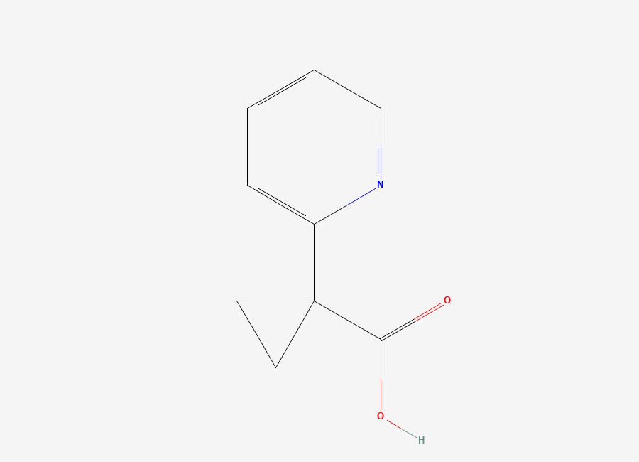 Two-dimensional chemical structure of 1-(Pyridin-2-yl)cyclopropanecarboxylic acid