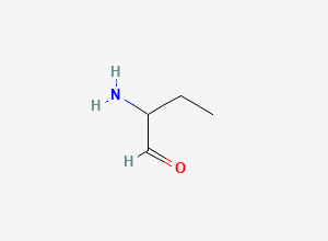 Two-dimensional chemical structure of 2-Aminobutanal, CAS 89123-15-9