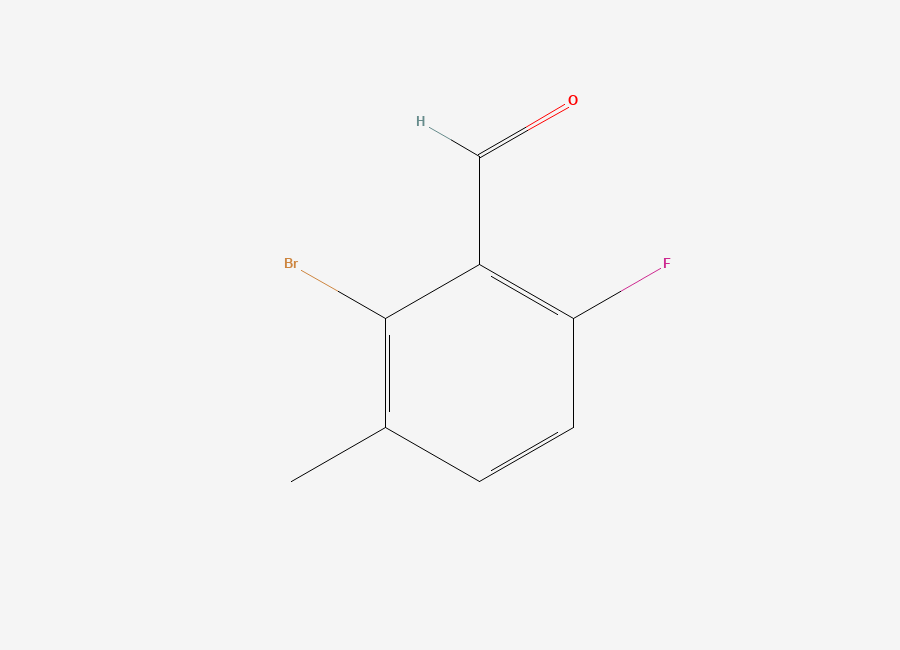 Two-dimensional chemical structure of 2-Bromo-6-fluoro-3-methylbenzaldehyde