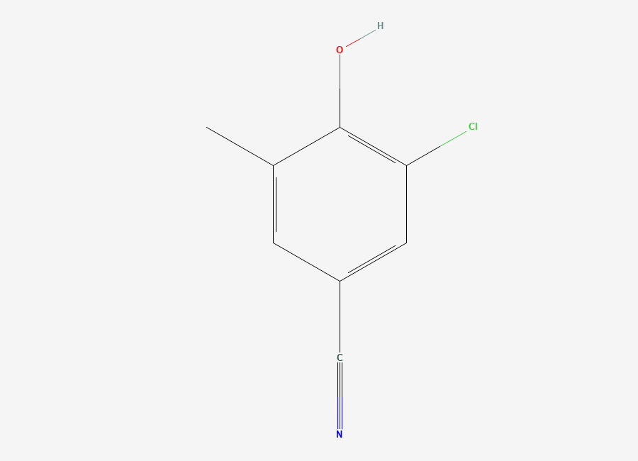 Two-dimensional chemical structure of 3-Chloro-4-hydroxy-5-methylbenzonitrile