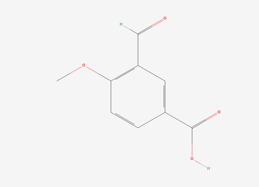 Two-dimensional chemical structure of 3-Formyl-4-methoxybenzoic acid