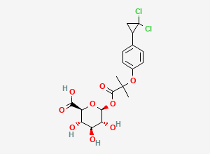 Two-dimensional chemical structure of Ciprofibrate-O-β-Glucuronide, CAS 102623-15-4