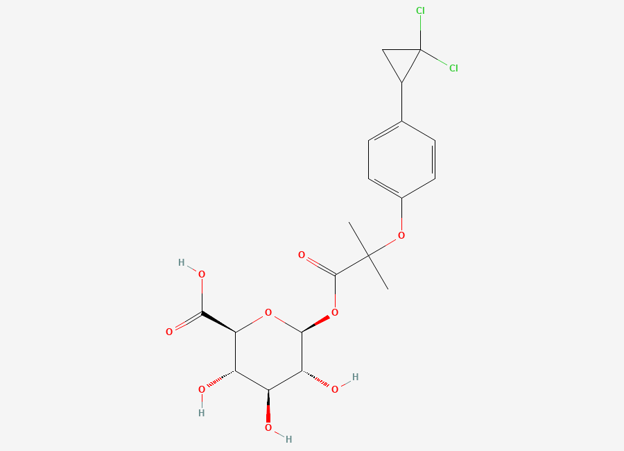 Two-dimensional chemical structure of Ciprofibrate-O-β-Glucuronide, CAS 102623-15-4
