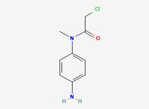 Two-dimensional chemical structure of N-(4-Aminophenyl)-2-chloro-N-methylacetamide, CAS 855860-75-2