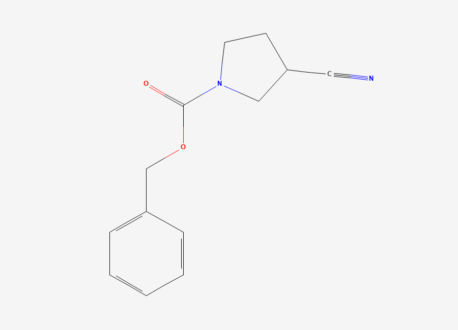 Two-dimensional chemical structure of Benzyl 3-cyanopyrrolidine-1-carboxylate
