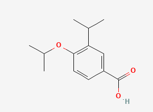 Two-dimensional chemical structure of Benzoic acid, 4-(1-methylethoxy)-3-(1-methylethyl), CAS 161070-01-5