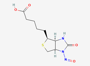 Two-dimensional chemical structure of 1'-Nitrosobiotin/ N-Nitroso Biotin, CAS 56859-26-8