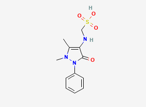 Two-dimensional chemical structure of Metamizole EP Impurity E/ 4-N-Desmethyl Metamizole/ Melaminsulfone, CAS 117-38-4