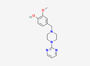 Two-dimensional chemical structure of 2-Methoxy-4-((4-(Pyrimidin-2-Yl)Piperazin-1-Yl)Methyl)Phenol, CAS 19971-72-3
