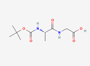 Two-dimensional chemical structure of (S)-2-(2-((tert-Butoxycarbonyl)amino)propanamido)acetic acid