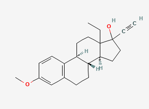 Two-dimensional chemical structure of 18-Methylmestranol