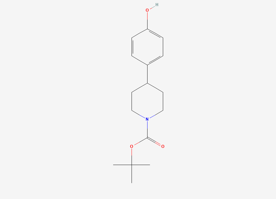 Two-dimensional chemical structure of tert-Butyl 4-(4-hydroxyphenyl)piperidine-1-carboxylate