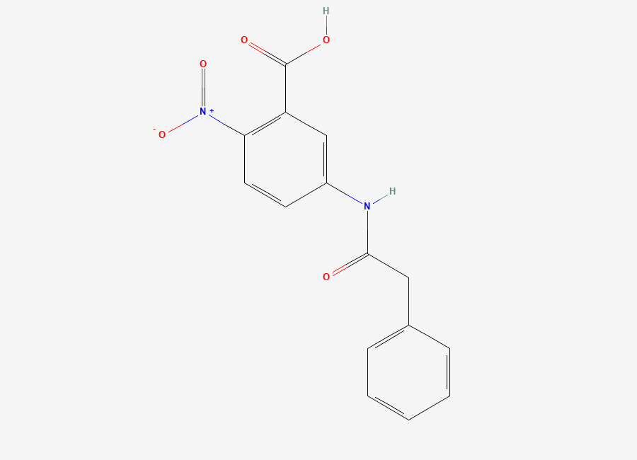 Two-dimensional chemical structure of 6-Nitro-3-phenylacetamidobenzoic acid