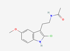 Two-dimensional chemical structure of Melatonin 2-Chloro impurity, CAS 118747-02-7