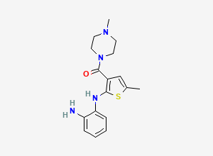 Two-dimensional chemical structure of Olanzapine Open Ring Impurity / Olanzapine Amino methanone Impurity, CAS 138564-61-1