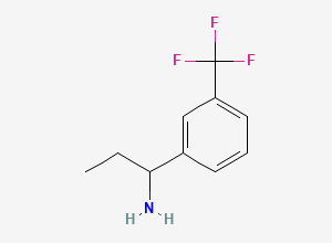 Two-dimensional chemical structure of 1-(3-(Trifluoromethyl)phenyl)propylamine