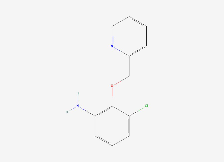 Two-dimensional chemical structure of 3-Chloro-2-(2-pyridinylmethoxy)benzenamine
