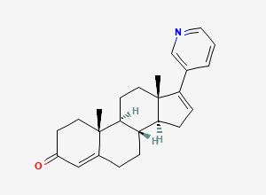 Two-dimensional chemical structure of 17-(3-Pyridyl)androsta-4,16-dien-3-one, CAS 154229-21-7