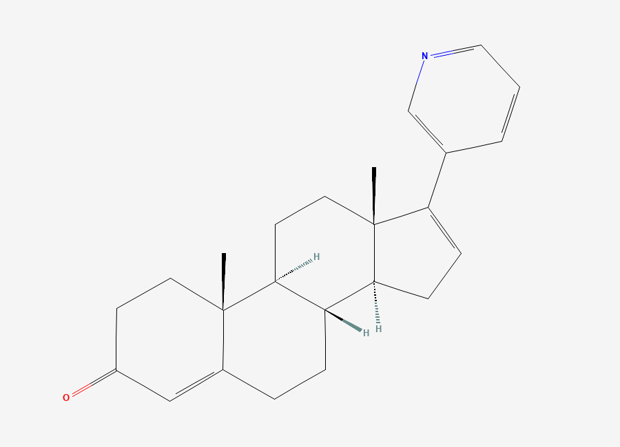 Two-dimensional chemical structure of 17-(3-Pyridyl)androsta-4,16-dien-3-one, CAS 154229-21-7