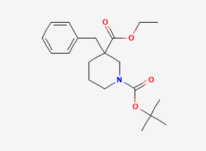 Two-dimensional chemical structure of 1-tert-Butyl 3-ethyl 3-benzylpiperidine-1,3-dicarboxylate