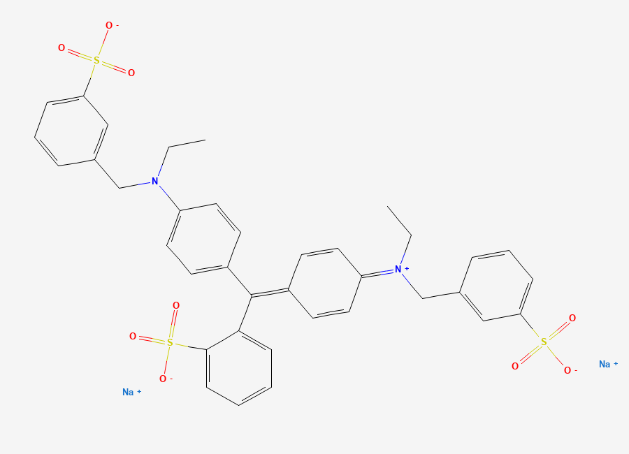 Two-dimensional chemical structure of Brilliant Blue, CAS 3844-45-9