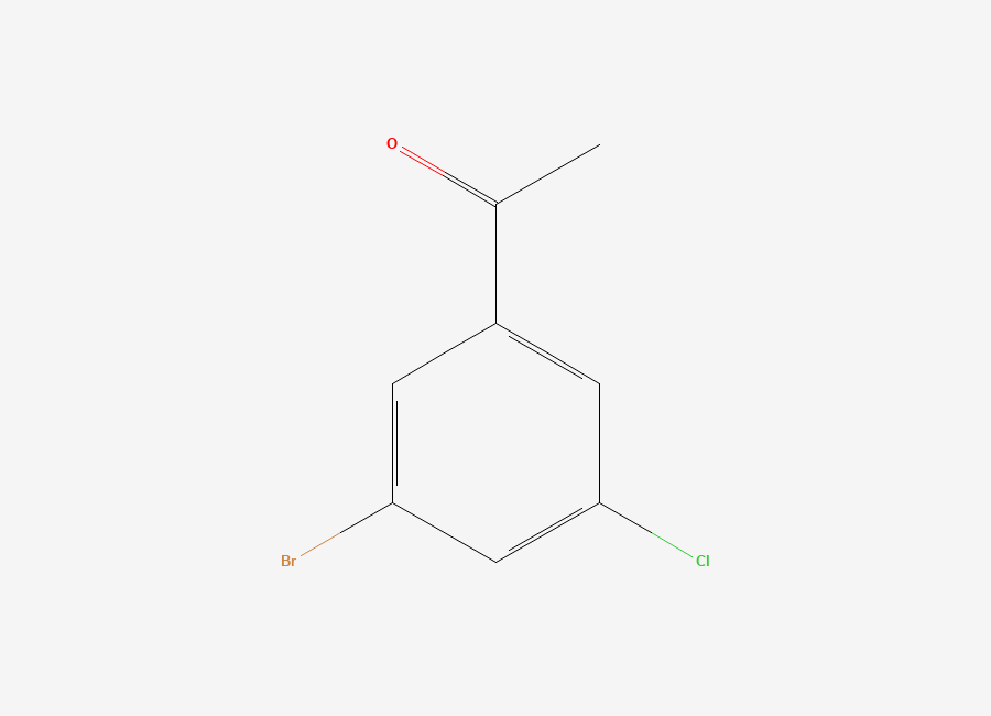 Two-dimensional chemical structure of 1-(3-Bromo-5-chlorophenyl)ethanone