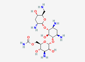 Two-dimensional chemical structure of Tobramycin Carbamate / 6′′-O-Carbamoyltobramycin, CAS 51736-77-7
